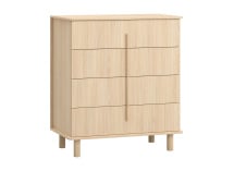 Commode 4 tiroirs avec pieds SINA - Chêne clair 4