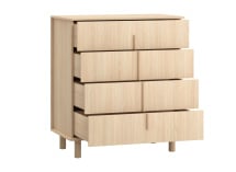 Commode 4 tiroirs avec pieds SINA - Chêne clair 5