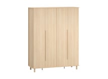Armoire 4 portes avec pieds SINA - Chêne clair 6