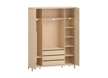 Armoire 4 portes avec pieds SINA - Chêne clair 7