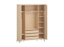 Armoire 4 portes avec pieds SINA - Chêne clair 7
