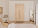 Armoire 2 portes avec pieds SINA - Chêne clair 1