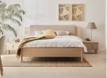 Lit double 140x200 avec tête de lit SINA - Chêne clair 2