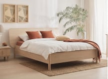 Lit double 160x200 avec tête de lit SINA - Chêne clair 1