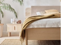 Lit coffre 160x200 avec tête de lit SINA - Chêne clair 3