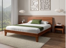 Lit en bois massif 160x200 ACHILLE - Noyer - 3