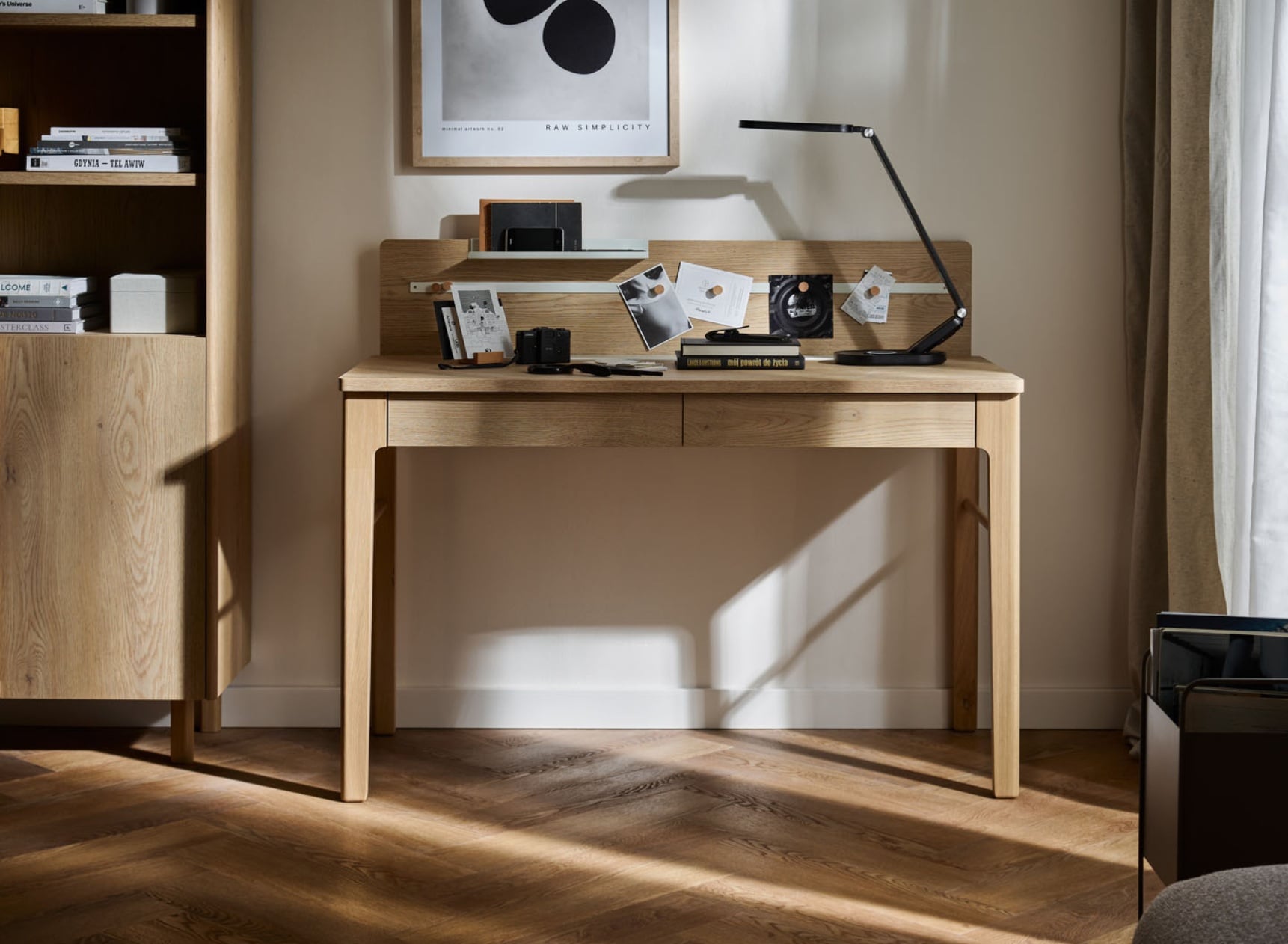 Bureau 2 tiroirs NOMA - Chêne 2
