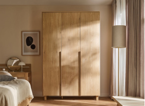 Kleiderschrank 3-türig aus Holz NOMA - Eiche