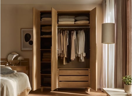 Armoire 3 portes en bois NOMA - Chêne 2