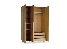 Armoire 3 portes en bois NOMA - Chêne 9