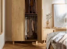 Armoire 2 portes en bois NOMA - Chêne 3
