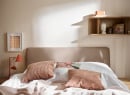 Lit 140x200 avec tête de lit tissu NOMA - Chêne clair 6