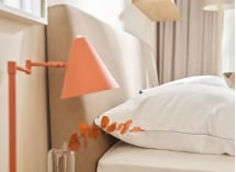 Lit 140x200 avec tête de lit tissu NOMA - Chêne clair 3