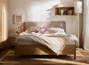 Lit 140x200 avec tête de lit tissu NOMA - Chêne clair 2