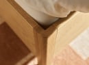 Lit coffre 160x200 avec tête de lit tissu NOMA - Écru/Chêne 5