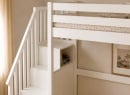 Escalier avec rangements intégrés du lit mezzanine blanc