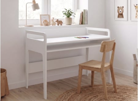 Bureau enfant à casier LEVIS Blanc - 1