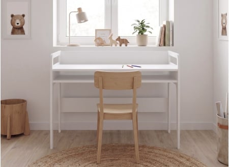 LEVIS children's desk with compartment - White
