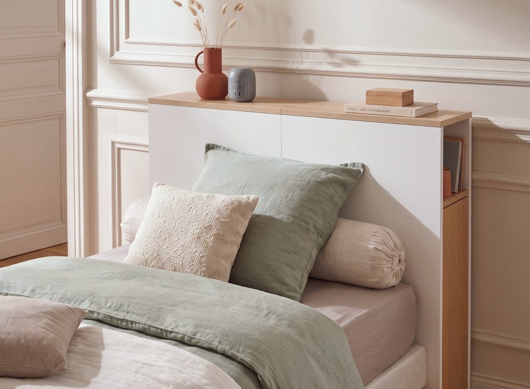 Tête de lit enfant 90 PRADO Blanc/Chêne - 1