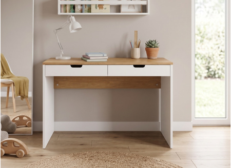ALBI bureau met 2 lades - Wit/Eiken