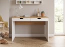 Bureau 2 tiroirs ALBI - Blanc/Chêne 2