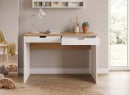 Bureau 2 tiroirs ALBI - Blanc/Chêne 3