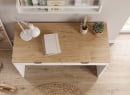 Bureau 2 tiroirs ALBI - Blanc/Chêne 4