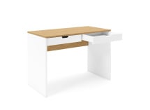 Bureau 2 tiroirs ALBI - Blanc/Chêne 8