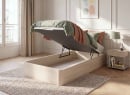 Lit coffre 90x200 en bois BASTIA - Chêne Blanchi 2