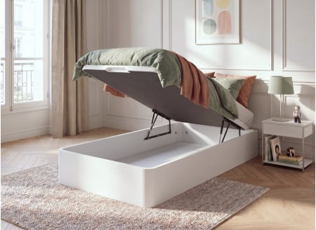 Cama con cajón 90x200 de madera BASTIA - Blanca