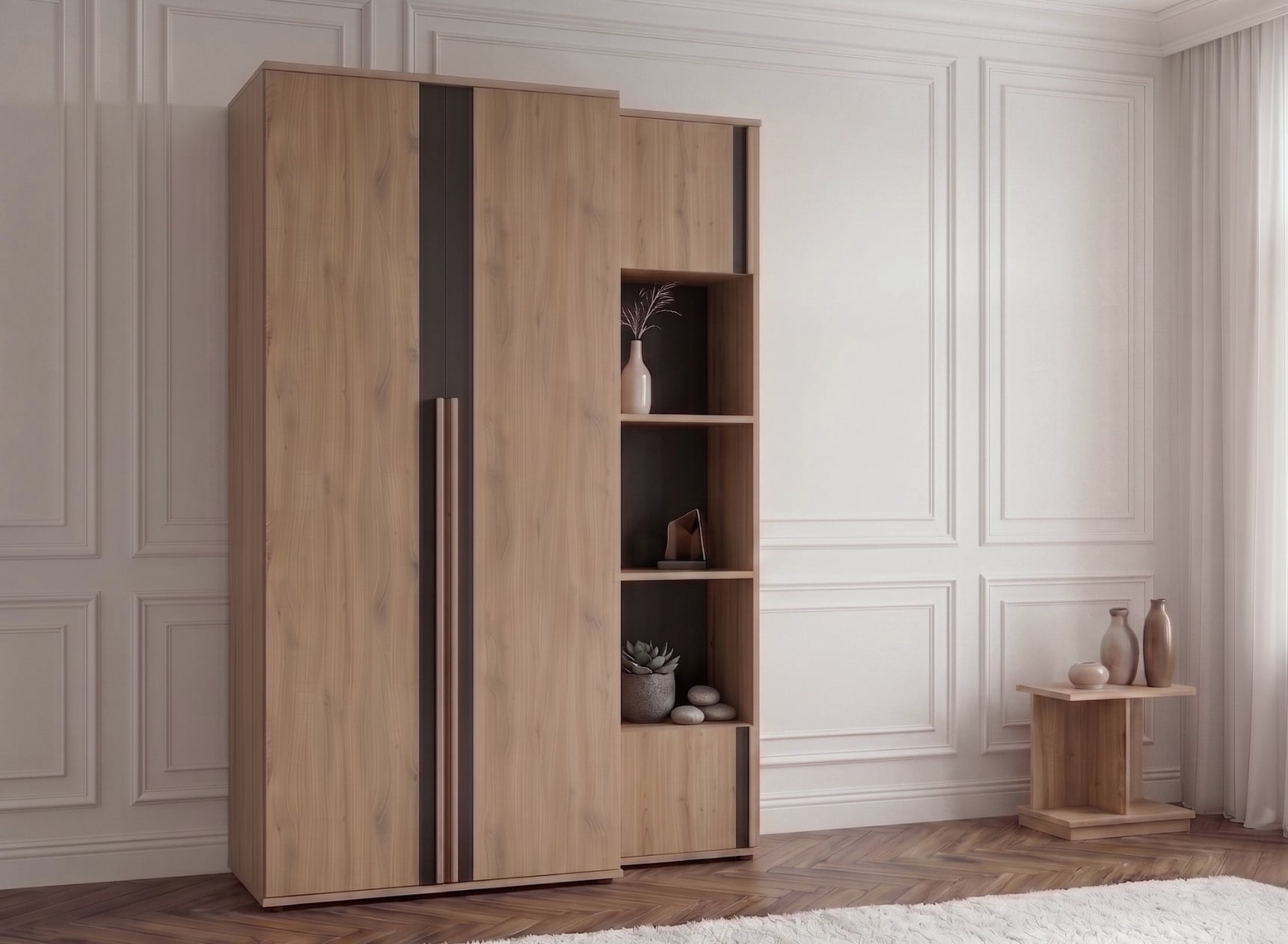 Dressing 2 portes et colonne 150 cm PAVEL - 1
