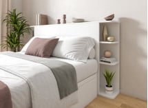 Lit coffre 160x200 avec tête de lit BASTIA - Blanc 3