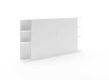 Lit coffre 160x200 avec tête de lit BASTIA - Blanc 9