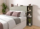 Lit coffre 160x200 avec tête de lit BASTIA - Blanc/Vert Cèdre 3