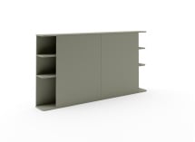 Lit coffre 160x200 avec tête de lit BASTIA - Blanc/Vert Cèdre 9