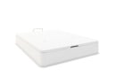 Lit coffre 160x200 avec tête de lit BASTIA - Blanc/Noyer 4