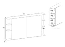 Lit coffre 160x200 avec tête de lit BASTIA - Blanc/Noyer 11