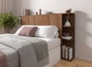 Lit coffre 160x200 avec tête de lit BASTIA - Blanc/Noyer 3