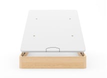 Lit coffre 160x200 en bois massif avec tête de lit HOYA - Pin/Blanc 10