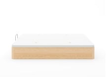 Lit coffre 160x200 en bois massif avec tête de lit HOYA - Pin/Blanc 8