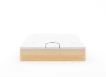 Lit coffre 160x200 en bois massif avec tête de lit HOYA - Pin/Blanc 9