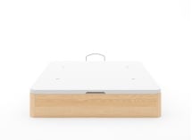 Lit coffre 160x200 en bois massif avec tête de lit HOYA - Pin/Blanc 6
