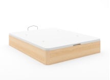 Lit coffre 160x200 en bois massif avec tête de lit HOYA - Pin/Blanc 3