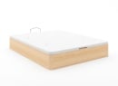 Lit coffre 160x200 en bois massif avec tête de lit HOYA - Pin/Blanc 3