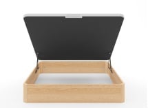 Lit coffre 160x200 en bois massif avec tête de lit HOYA - Pin/Blanc 4