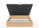 Lit coffre 160x200 en bois massif avec tête de lit HOYA - Pin/Blanc 4