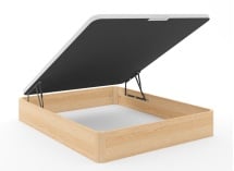 Lit coffre 160x200 en bois massif avec tête de lit HOYA - Pin/Blanc 7