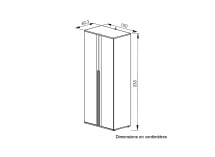 Dressing d'angle 5 portes 200x200 cm PAVEL - Chêne 8