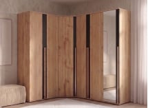 Dressing d'angle avec miroir 250x200 cm PAVEL complet 1