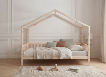 Lit cabane enfant 90x200 pin massif THEO Bois - 2
